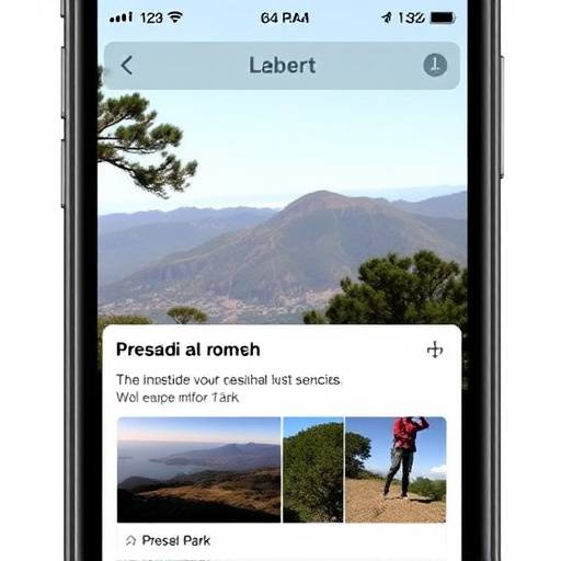 Screenshot of the Presidio National Park Foundation Mobile App